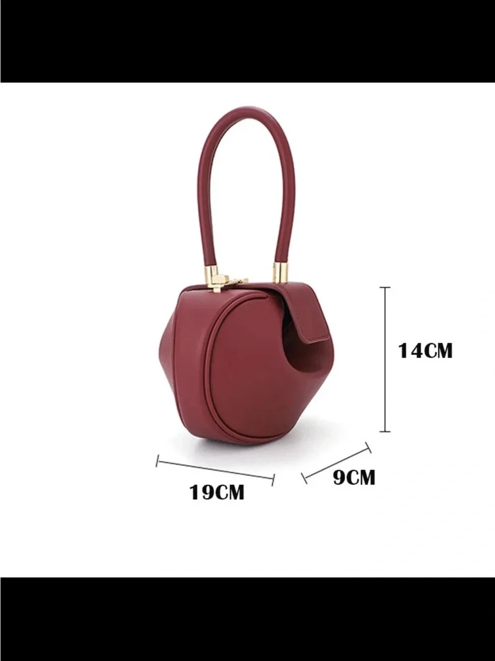 🩷White Structured Top-Handle Bag with Brown Han🩷Ball shape💚